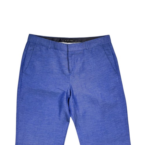 Banana Republic Damen Hose 6 Blau Logan Fit Leinen Viskose Gerade Business Arbeit - Bild 5 von 9