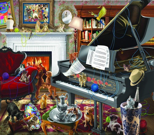 SunsOut Has Anyone seen My Yarn 300 pc Jigsaw Puzzle - Picture 2 of 5