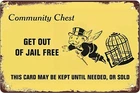 Signance card vintage monopoly get out of jail Tin Metal Signs Home Décor 8x12