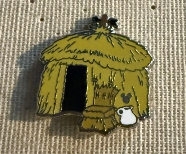 Disney Pin DLR Hidden Mickey 2019 Three 3 Little Pigs - House of Straw Pig Pin