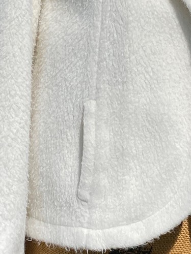 Vtg 1950s Donnybrook Orlon Featherlor Acrylic Cream Fuzzy Open Front Jacket S/M - Picture 3 of 9