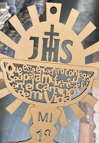 6 First Communion Favors, centerpiece Baptism Wood Prayer/Recuerdos De Mesa 12" - Picture 3 of 3