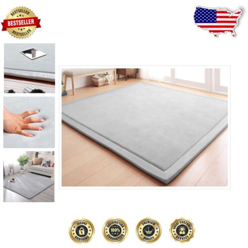 High-Density Memory Foam Coral Velvet Area Rug - Perfect for Toddler Play & Yoga