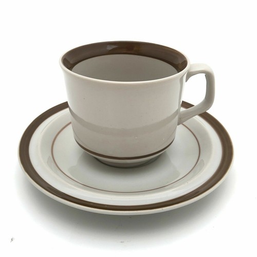 Brown Monterrey Cup Saucer Set Stoneware Japan Merchandise Services - Picture 1 of 5