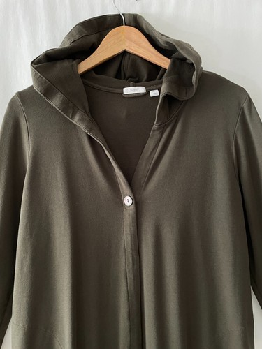 J. Jill pure jill 🌸 size L LP army green tunic length one button hoodie jacket - Picture 3 of 7