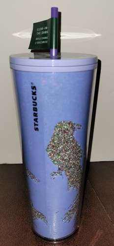 Neu Starbucks 2022 Herbst Halloween Ravens Glow In The Dark 24oz Tumbler Flieder - Bild 3 von 7