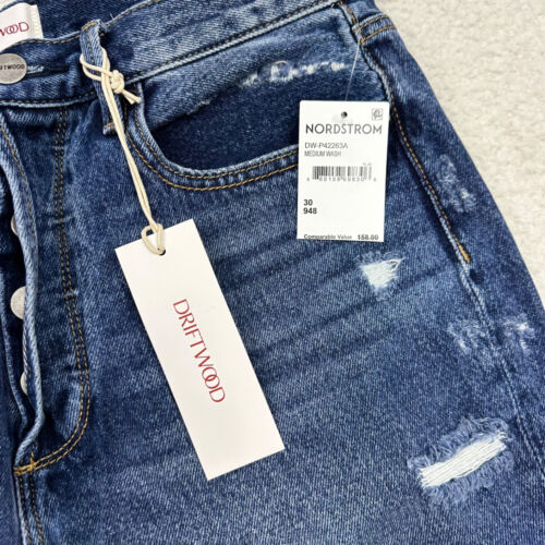 NWT Driftwood Jordie Mom Jeans 30X27 Embroidered Floral Button-Fly Straight - Picture 11 of 15
