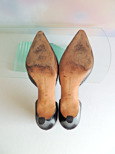 Manolo Bahnik Black Pumps Sandals Sz EU 40 US 9.5-10 - Picture 7 of 7