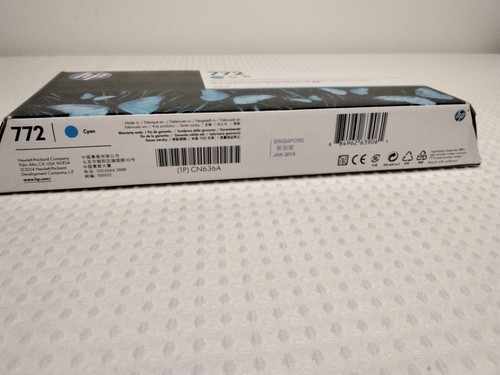 NEU HP Designjet 772 Tintenpatrone Cyan CN636A 300ml Ablaufdatum 01/18 #Z4204 - Bild 5 von 6