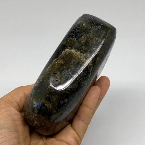 1,84 libbre, 4,3" x 3,3" x 1,8" pietre preziose cristallo di labradorite naturale forma libera, B38079 - Foto 8 di 14