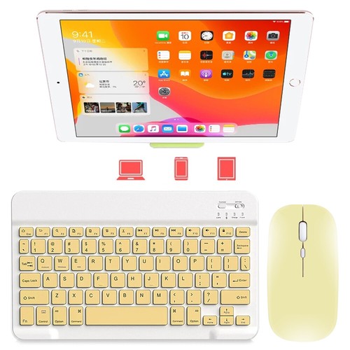 10 inch Bluetooth Wireless Keyboard & Cordless Mouse For Android iPad Tablet PC - Picture 26 of 142