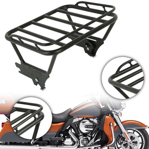 Luggage Rack Black Rear Fits For Harley Touring Road King 1997 2006 2007 2008 - Foto 8 di 12