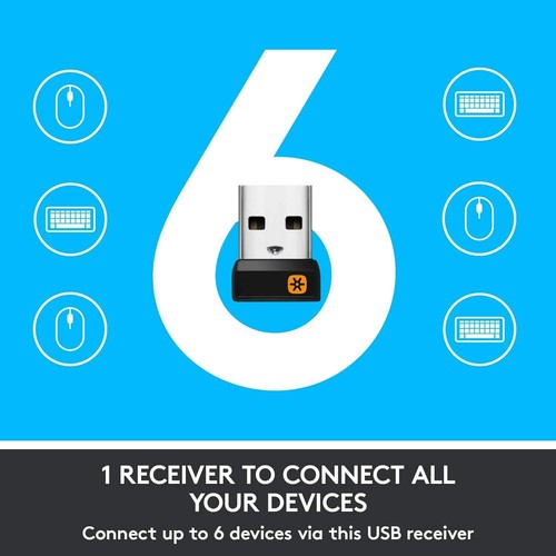 Logitech M705 Marathon Wireless Laser Mouse with Unifying USB Receiver BLACK - Picture 8 of 8
