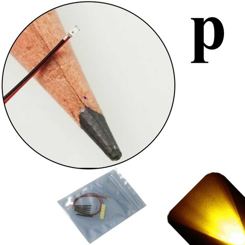 5 x 12v 0402 1005 Yellow Gold Pico SMD LED Pre-Wired Light Soldered Leads 9v - Picture 1 of 4