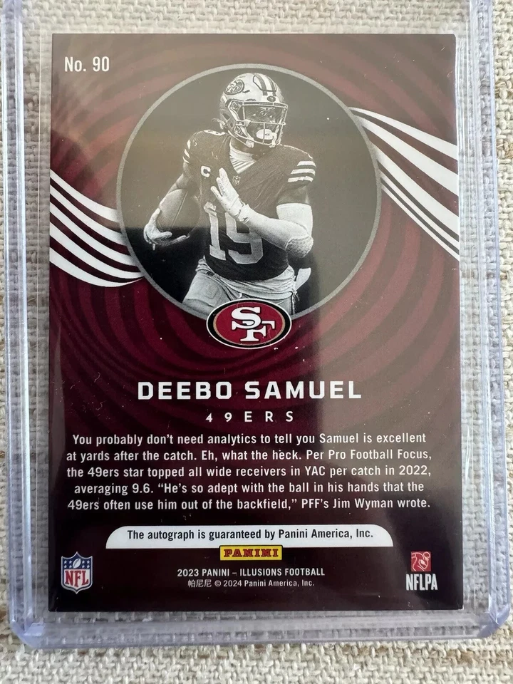 DEEBO SAMUEL - RARE ERROR 2023 Panini Illusions - #90 SF 49ers SEE DESCRIPTION - Image 2 of 4