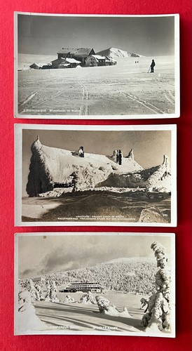 3 x Foto AK RIESENGEBIRGE um 1925 Wiesenbaude mit Schneekoppe ( 110579