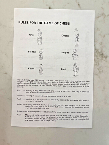 Vintage The Simpsons 3D Chess Set 1991 Board Game Complete Rare Htf Nostalgic - Picture 4 of 4
