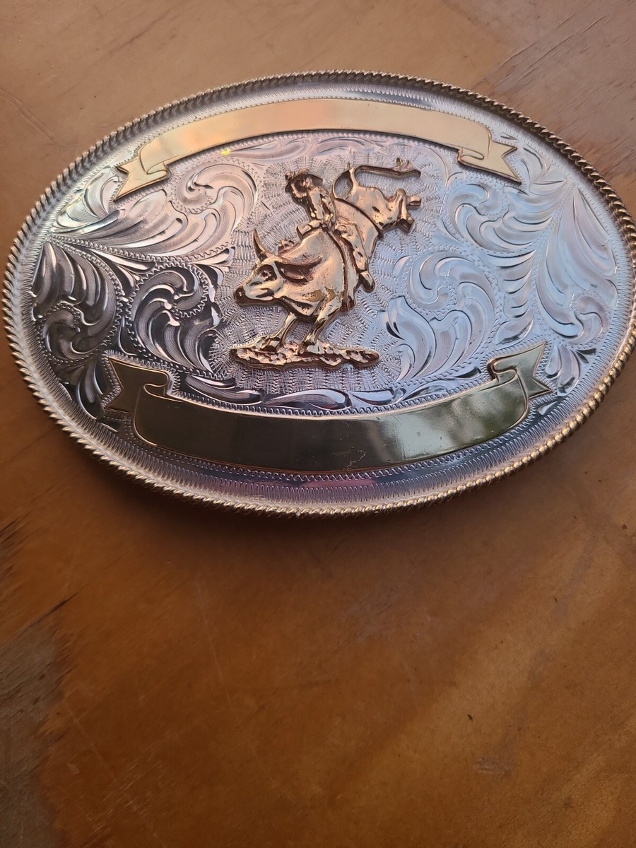 Justin belt buckle Justin Brand Trophy Belt Buckle & Leather Belt Silver 45” +  main image 3
