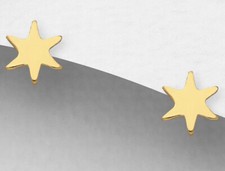 Solid Sterling Silver Star Stud Earrings 18k Yellow Gold Vermeil 4mm TINY