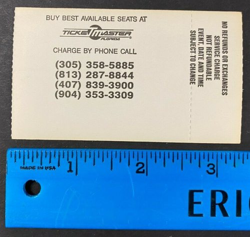 1989 AUG 2ND *TESLA* VTG CONCERT TICKET WEST PALM BEACH AUDITORIUM 9221 - 第 2/2 張圖片