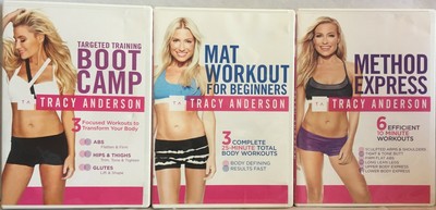 3 Tracy Anderson Workout Dvd Lot Method Express Bootcamp Mat For
