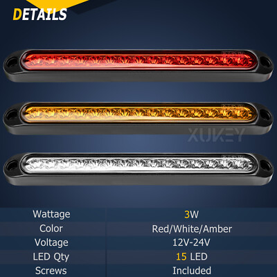 Amber Car & Truck Tail Light Assemblies 2PCS Red/Amber/White LED Light Bars - Truck & Trailer Rear Clearance/Tail Lights Car & Truck Tail Lights For - Foto 2