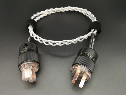 1x cavo di alimentazione CA rete Hifi AU NZ 8n Occ filo argento iec femmina - Foto 3 di 8