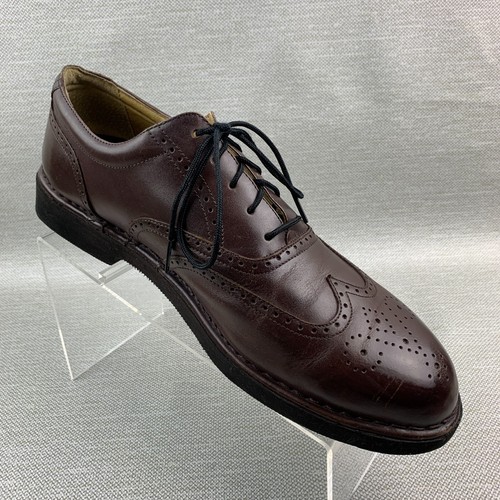 Rockport Oxford Brown Leather Wingtip Brogue Round Toe Lace Up Shoes Size 11 - Picture 2 of 12