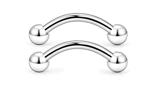 Curved Eyebrow Bar Double Ended Jewelled Body Piercing Eye Brow Piercing BAR - Picture 20 of 20