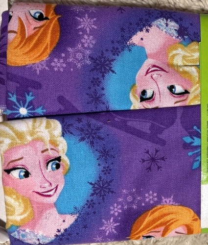 Disney Frozen Anna & Elsa Purple Cotton Fabric 36" X 43" Snowflake Design - Picture 2 of 4