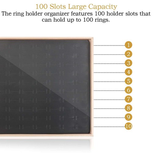 100 Fächer Schmuck Ring Display Organizer Tablett Halter Ohrringe Aufbewahrungsboxen Etui - Bild 8 von 13