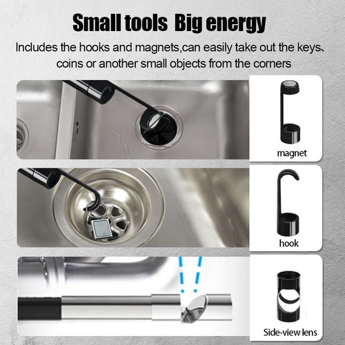 Dual Lens Borescopes Inspection Plumbing Camera Industrial Endoscope Pipe Sewer - Picture 8 of 12