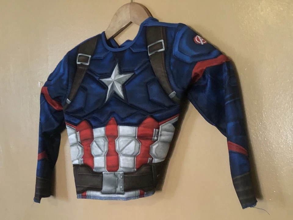 Disfraz Capitán Americano Niño Pequeño Top Multicolor Manga Larga Foto 3 de 4