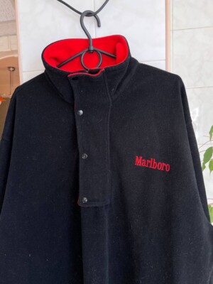 Vintage MARLBORO Mens Fleece Sweatshirt Zip Up Hoodie 1/3