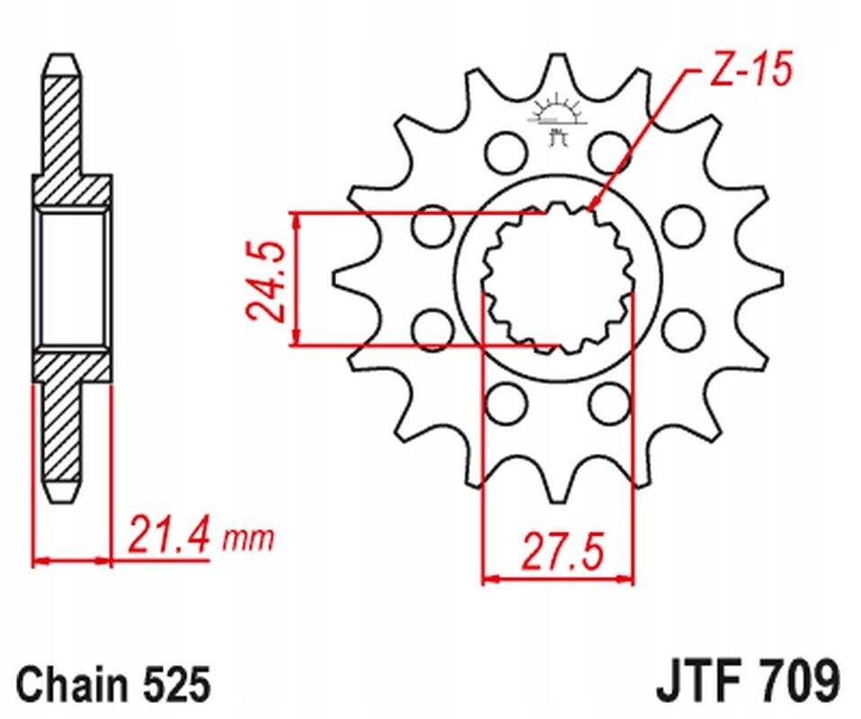 Pignon avant JT 2150 16 dents Aprilia 750 Dorsoduro transmission moto chaine