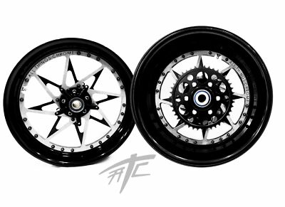 NINJA 300 FAT TIRE BLACK & SILVER SWITCHBACK WHEELS 06-11 KAWASAKI