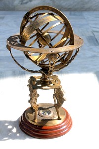 Nautical 9/" Brass almunium Globe Armillary Unique Marine Table Decor Item