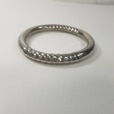 Bangle Bracelet Silver Tone Textured Simple Elegant Vintage