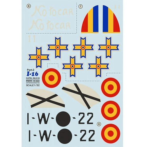 Print Scale 32-016 Decal for airplane 1:32 Polikarpov I-16 Part 2 set 2 leaf - Bild 23 von 24