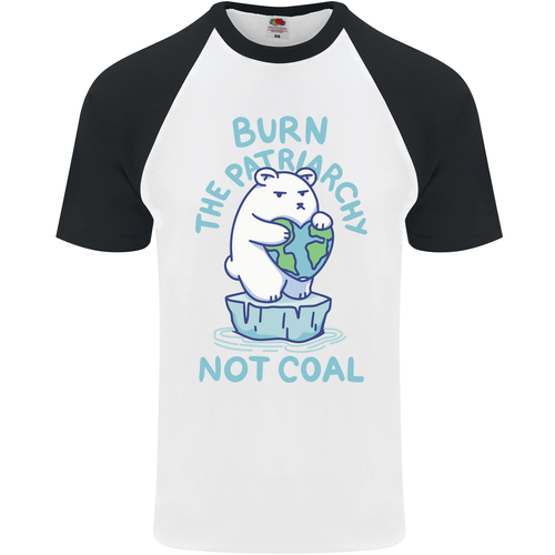 Environment Burn the Patriarchy Not Coal Mens S/S Baseball T-Shirt - Picture 7 of 36