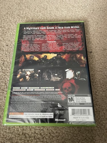 Gears of War (Xbox 360 2006) 1st Edition Print Brand New Sealed - RARE! - Picture 2 of 8
