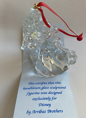 Disney Snow White/Prince Arribas Bros Hand Cut Crystal Ornament Cert Of Authent