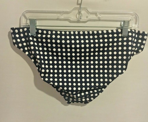 Women's J. Crew Grid Dot Blue White Bikini Swim Bottoms Size Medium Lined A1505 - Picture 2 of 4