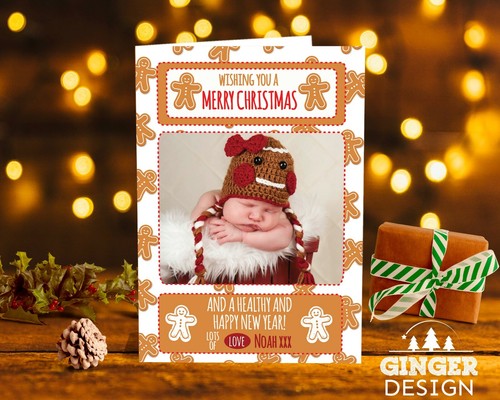 Personalised Christmas Cards Xmas Photo Folded Postcards Boy Girl Children Pack - Picture 82 of 115