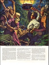 1940s vintage Illustration by James Bingham " White man! White Man! "  101023