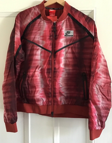 Nike Womens Jacket International L Red Zig Zag Bomb 827433-674 - Picture 3 of 7