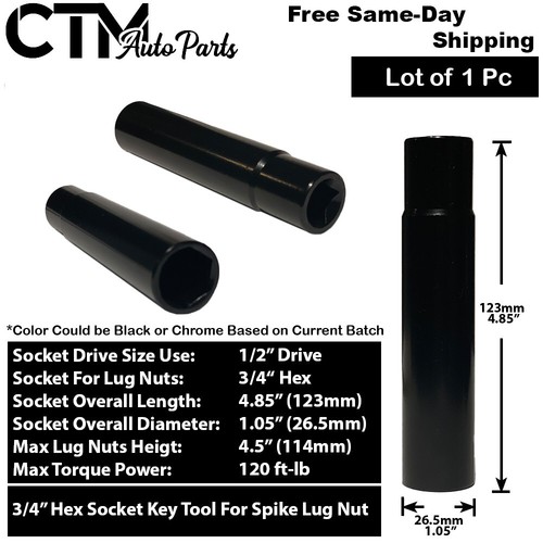 16x 4.5" Tall 12x1.5 Red Spike Lug Nut 3/4" Hex + Key Fit Acura Honda Toyota - Picture 2 of 4