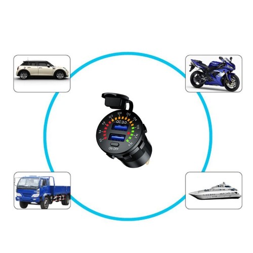 Fast Car Charger Dual USB 12V-24V Power Socket Charger Adapter - Zdjęcie 7 z 8