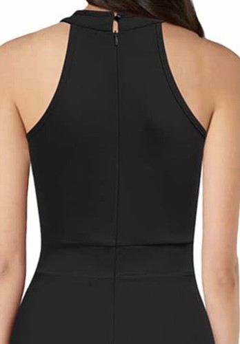 WOOSEA High Neck Sleeveless Split Bodycon Mermaid Evening Cocktail Long Dress- L - Picture 5 of 21