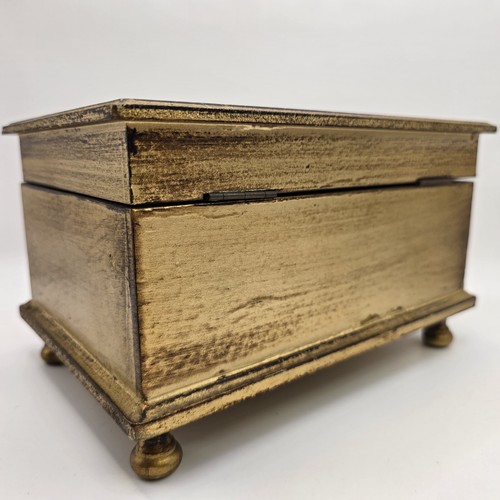 Vintage Wales Musical Jewelry Box with Mirror Raised Level Red Cloth Interior  - Picture 6 of 10